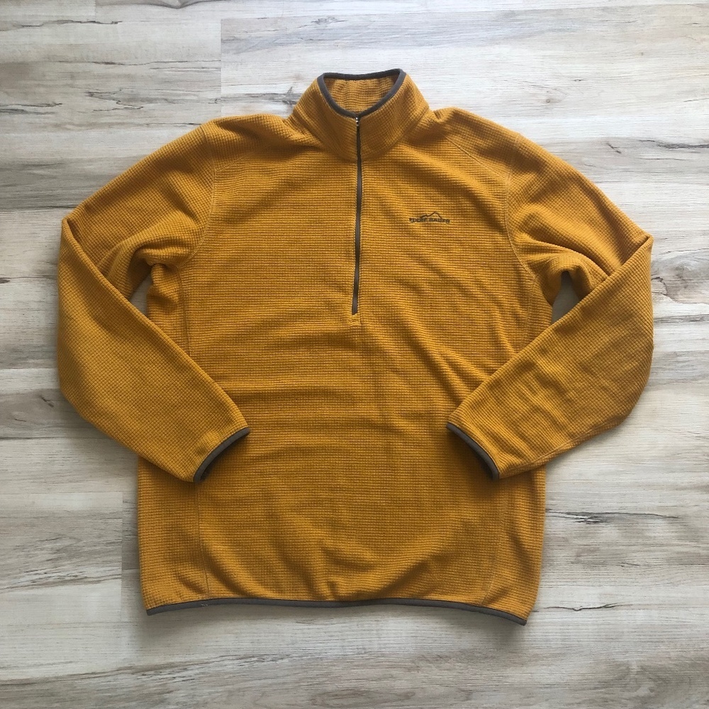 MASSIVE $10 SALE TALL Eddie Bauer Quarter Zip Mustard Yellow Pullover